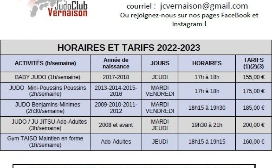 Saison 2022-2023 : c'est bientôt la reprise au Judo Club de Vernaison !!!